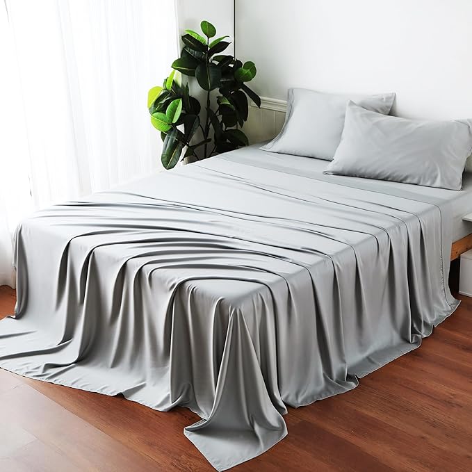 Bamboo Viscose Flat Sheets Only, 400 Thread Count Sateen Weave Queen Size Flat - Image 7