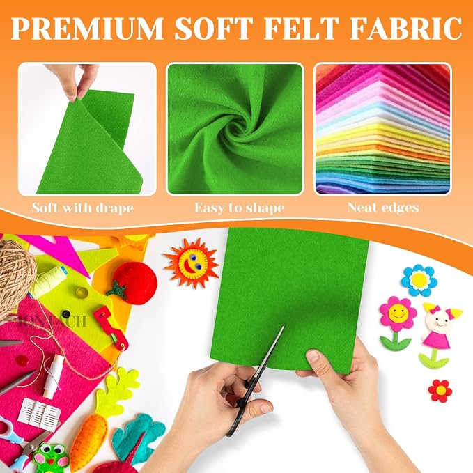 IONTACH 9" X 12" Soft Felt Sheets 1.6mm Thick | Felt Fabric - Image 4