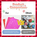 BEISHIDA 392 Pcs Glitter Foam Heart Stickers，Red Pink Purple Heart Shapes - Image 2