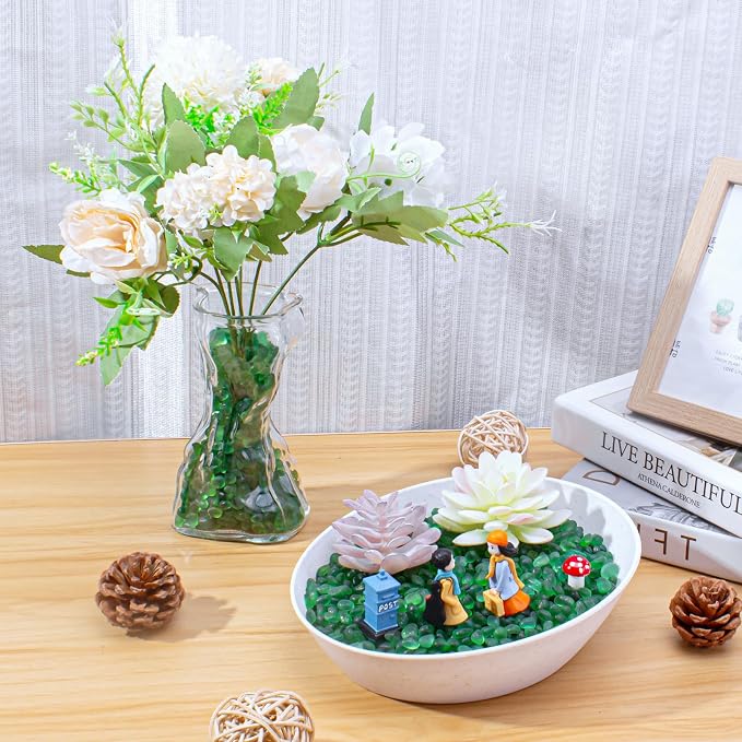 Keedolla 3 Lb Green Fish Tank Gravel Aquarium Frosted Glass Rocks, 6-9mm Mini - Image 7