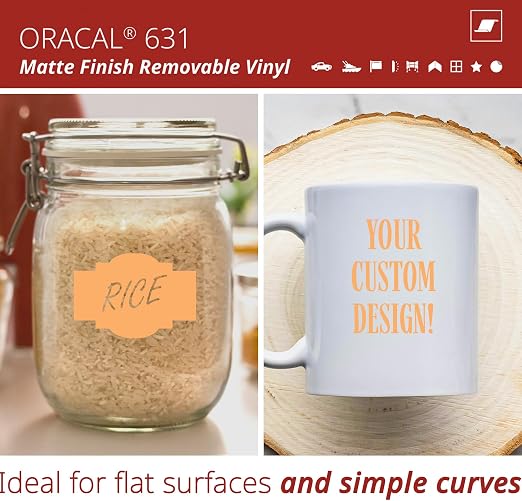 ORACAL 631 Matte Apricot Vinyl Durable Roll Easy to Weed Permanent Adhesive - Image 2