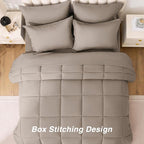 Love's cabin King Size Comforter Set Light Brown, 7 Pieces King Bed in a Bag - Image 4
