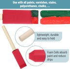 Bates- Foam Paint Brushes with Wood Handle, 1 Inch, 26 Pack, Sponge Brushes - Image 4