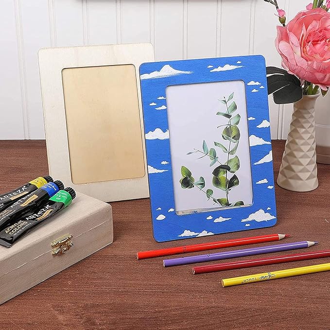 RYKOMO 6 PCS DIY Wooden Picture Frames Unfinished Solid Wood Photo Picture - Image 6