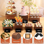 Qinzave 7 Pack Wooden Risers Display Stands - Image 3