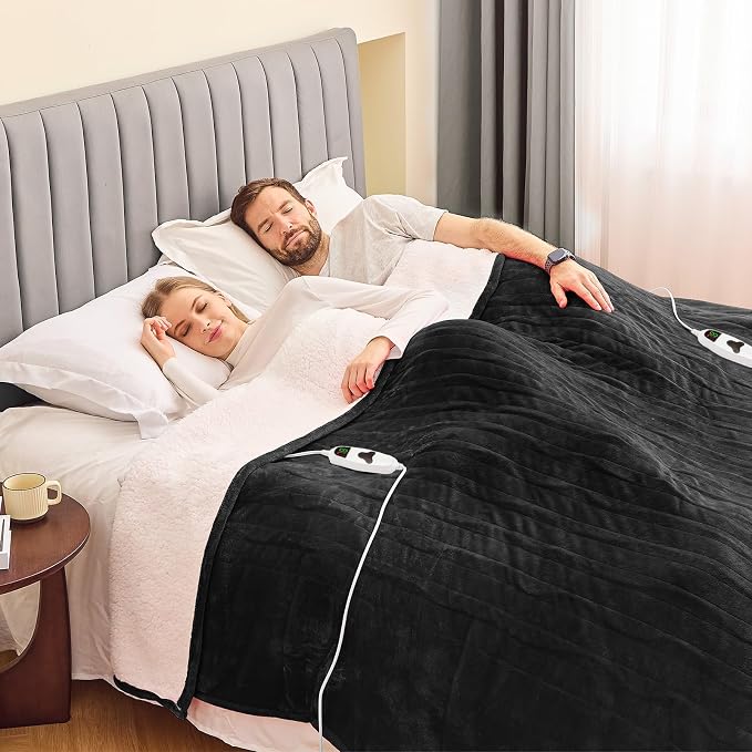 greenoak Heated Blanket Electric King Size 100"X90" Dual Control, Heating - Image 3