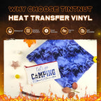 Tintnut Black Blue Flame Heat Transfer Vinyl Roll, stretch washable, heat press - Image 3