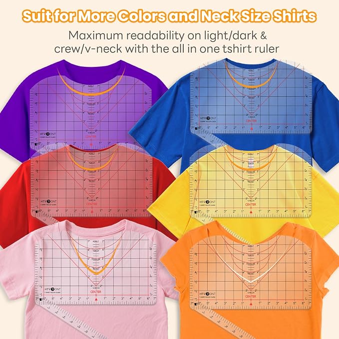 HTVRONT Tshirt Ruler Guide for Heat Press, Vinyl Alignment, Center Design | For - Image 3