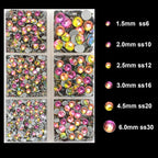 4000Pcs Mixed Size Hot Fix Round Crystals Gems Glass Stones Hotfix Flat Back - Image 3