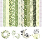 Sage Green Boho Permanent Adhesive Vinyl 12 Sheets 12'' x 10'' | Greenery Water by CraftingEveryday