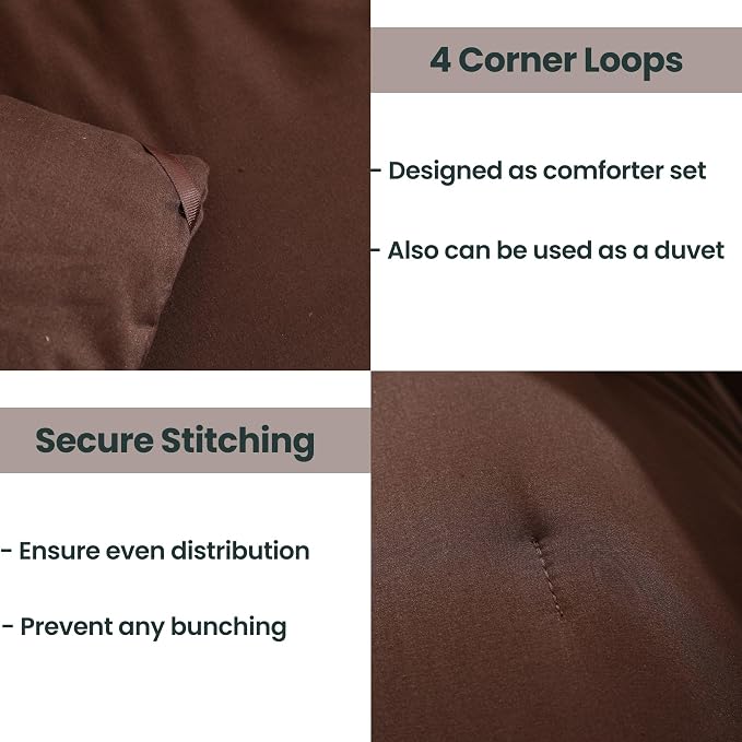 Paxrac Earthy Brown California King Comforter, 3 Pieces Oversized King - Image 4