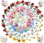 100 Pcs Natural Flower Stickers by Obujopal