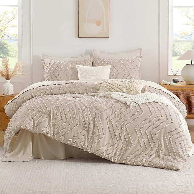 Andency Khaki Oversized Super King Plus Comforter Set 128x120, Extra Large King - Image 2