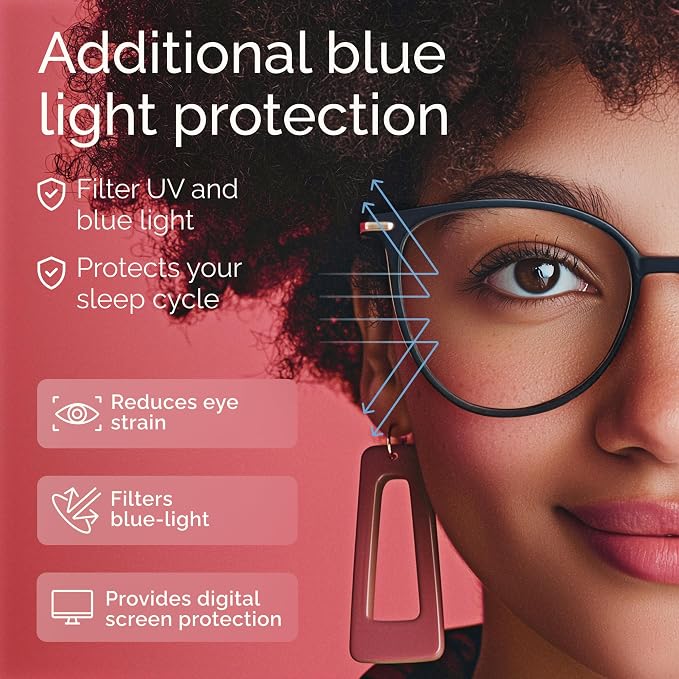Gaoye Blue Light Blocking Glasses Women/Men, Fashion Cat Eye Fake Eyeglasses UV - Image 4