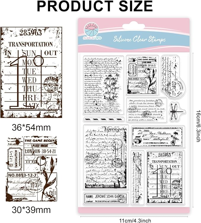 GLOBLELAND Vintage Handwriting Clear Stamps - Image 2