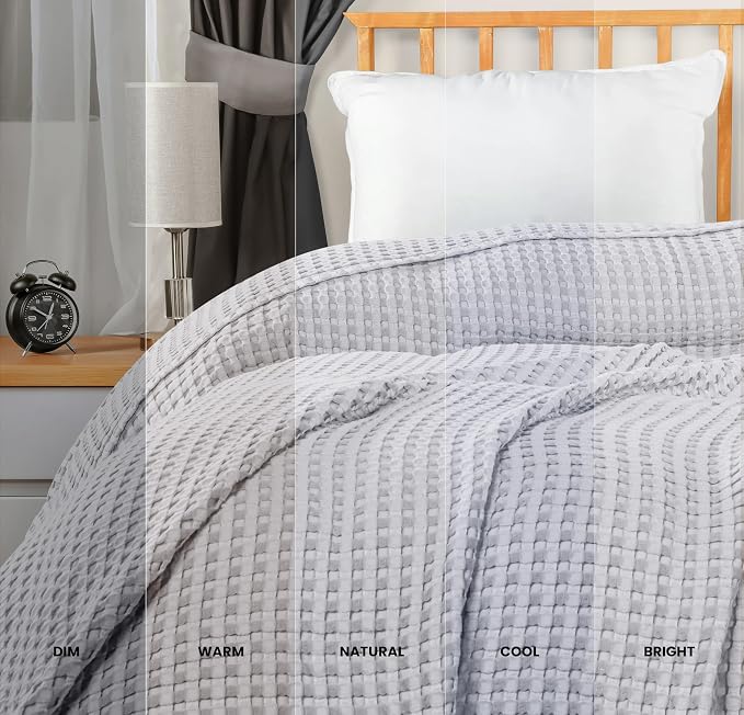 Utopia Bedding 100% Cotton Waffle Weave Blanket Queen Size - Image 5