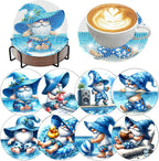 8 Pack Gnome Diamond Art Coasters Kits by Zythron