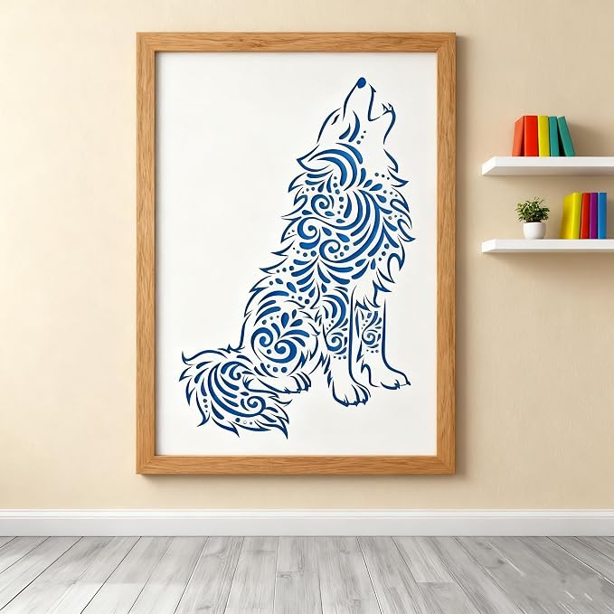 TIAMECH A4 Reusable Mandala Wolf Stencil - Image 2