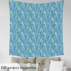 Feelyou Teal Fabric by The Yard, Abstract Art Ocean Wave Upholstery Fabric - Image 3
