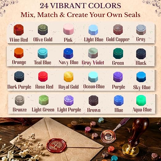 xxxHOLIC Wax Seal Kit, 624 Beads, 24 Colors | Crack-resistant, smokeless wax - Image 4