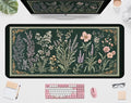 Deep Green Retro Desk Pad, Plant Flower Mouse Pad XXL, Large Gaming Mouse Mat by Unknown