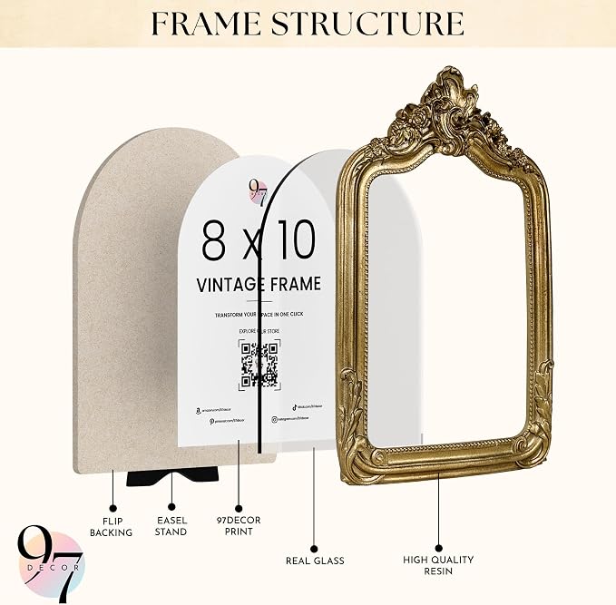 97 Decor 8x10 Vintage Picture Frame - Image 3