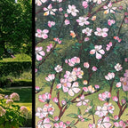 Retro Flowers Window Privacy Film, Magnolia Stained Glass Decorative Window Film - Image 2