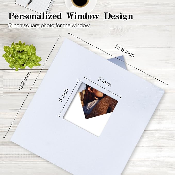 potricher Large Photo Album Self Adhesive 3x5 4x6 5x7 8x10 10x12 Pictures Linen - Image 2