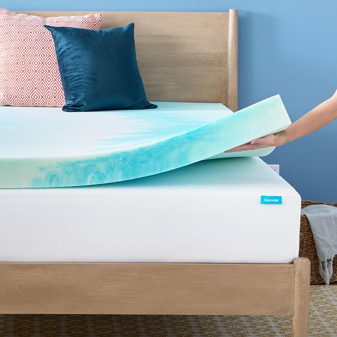 Linenspa 4 Inch Swirl Gel Memory Foam Mattress Topper, Twin XL Size – Cooling - Image 10
