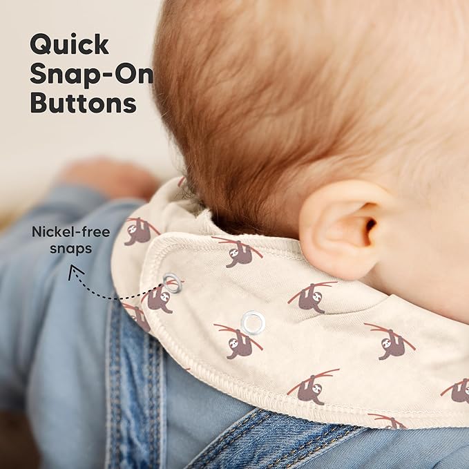 8-Pack Organic Baby Bandana Bibs for Boys, Girls - Super Absorbent Triangle Baby Bibs for Drooling and Teething Infant, 100% Cotton Extra Soft for Newborn, Infant 0-36 Months (Countryside)