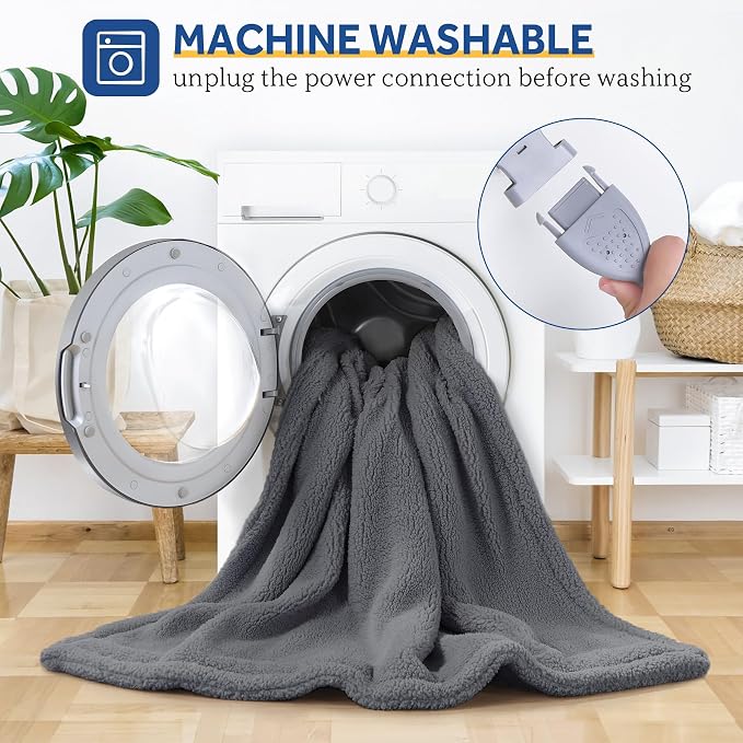 Sealy Electric Blanket Full Size, Soft Sherpa Heated Blanket Single Control - Image 6