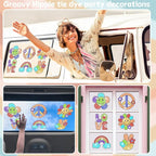 Qyeahkj 6 Pcs Groovy Arts and Crafts, Retro Art Crafts Boho Hippie Suncatcher - Image 5