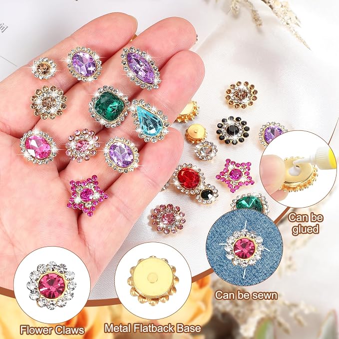 PATIKIL Sew on Rhinestones Crystals, Rose Red - Image 3