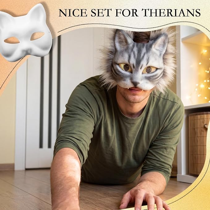 Seenelling DIY Therian Mask Kit Blank Cat Mask - Image 4