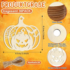 36PCS Wooden Pumpkins Ornaments to Paint Halloween Thanksgiving Decoration - Image 2