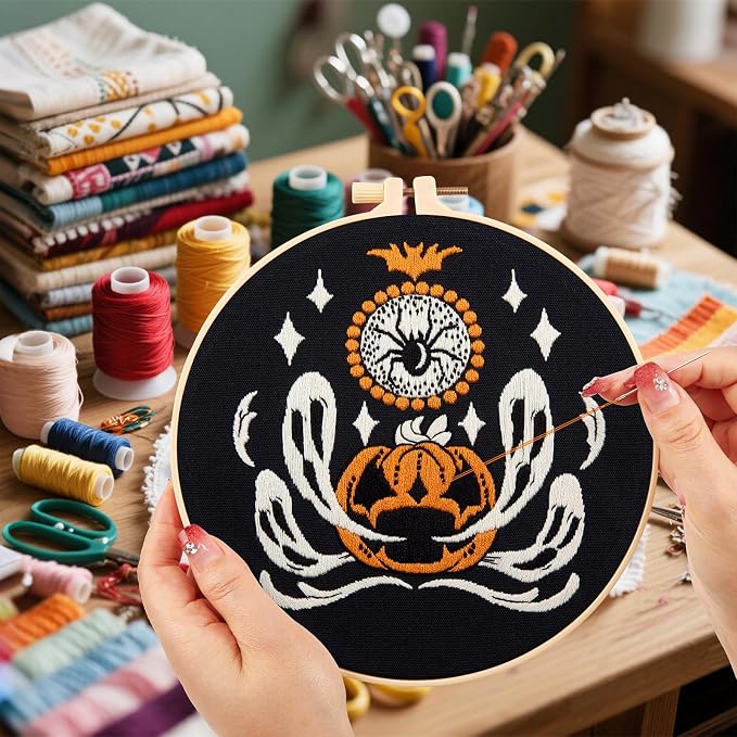 Halloween Embroidery Kits for Beginners Adults, Ghost Embroidery Starter Kits - Image 7