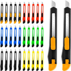30 Pack Box Cutter Retractable, Snap-Off 9MM Utility Knife, Auto-Lock Razor by TIFICAL