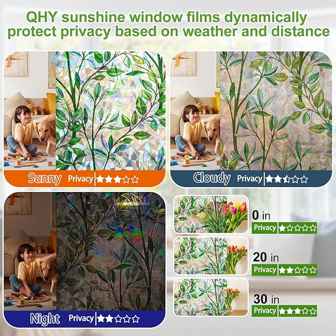 Window Privacy Film Stain Glass Window Film Rainbow Window Film Window clings - Image 3