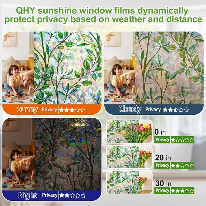 Window Privacy Film Stain Glass Window Film Rainbow Window Film Window clings - Image 3