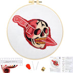 Halloween Punk Embroidery Kits for Beginners Adults, Blood Skull Embroidery by Unknown