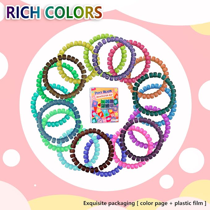 LIS HEGENSA 14000 Pcs DIY Childrens Crafts Beads Friendship Bracelet Kit - Image 3