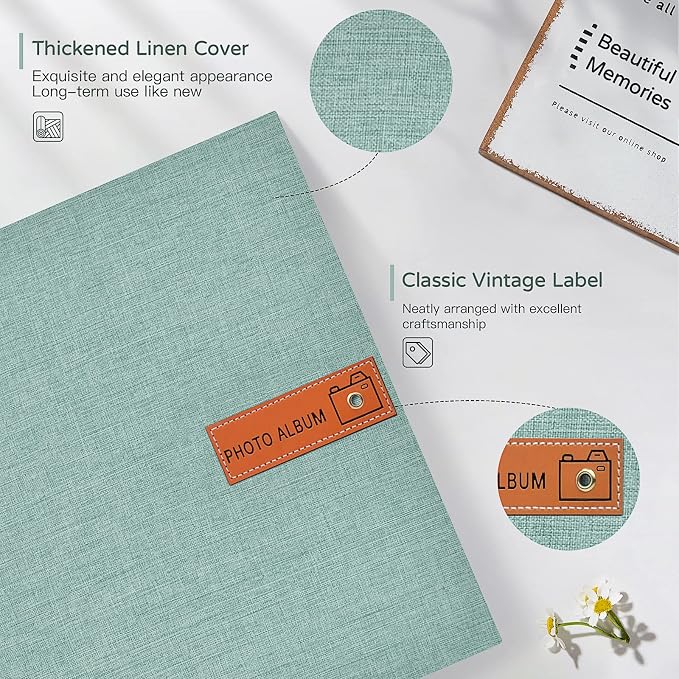 Popotop Large Photo Album Self Adhesive 4x6 5x7 8x10 Scrapbook Album DIY - Image 3