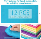 HaoFeiJH 12 Rolls 8"x20" 1.4mm Thick Soft Felt Fabric Sheets – 12 Assorted - Image 3
