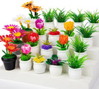 26Pcs Dollhouse Plant, Miniature Bonsai Plant Mini Potted Plants Flower by FFNIU