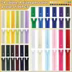 Zippers, DOITEM 72 Pcs Zippers for Sewing 6 Inch 10 Inch 14 Inch Multicolor - Image 2