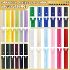 Zippers, DOITEM 48 pcs Zippers for Sewing 6 Inch 10 Inch Multicolor Nylon Coil - Image 4