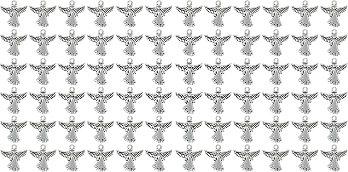 Honbay 60PCS Antique Silver Angel Pendants Guardian Charms Alloy Religious by Unknown
