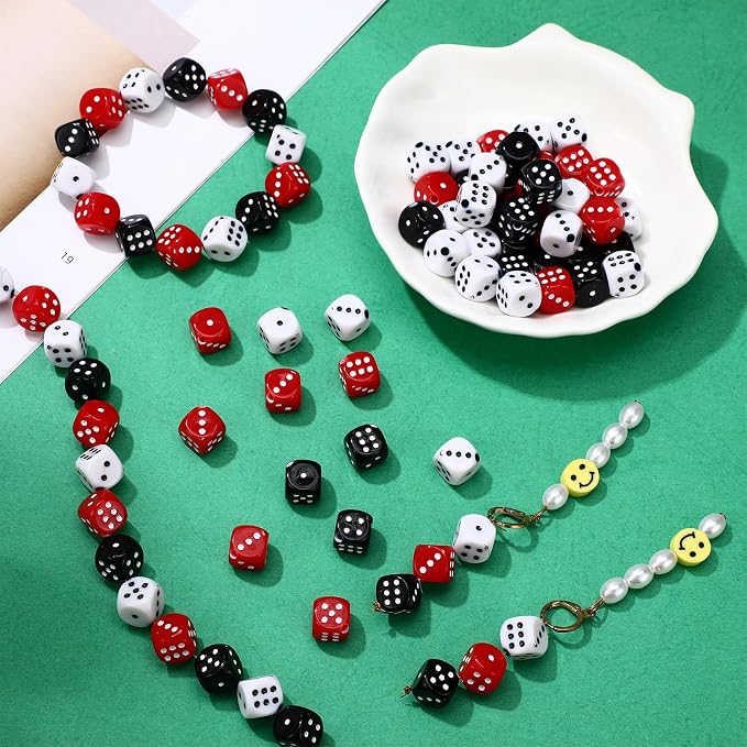 Ferreve 90 Piece Acrylic Dice Beads 10mm Dice Beads Bulk, Casino Games Birthday - Image 6