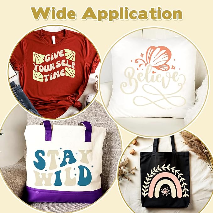 HTVSTD Light Grey Boho HTV Heat Transfer Vinyl 8pcs 12×10in | Vivid Color - Image 4