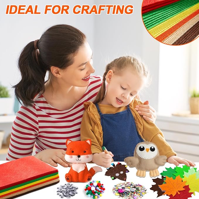 42Pcs Fall Felt Fabric Sheets 8 x 12 Inch Autumn Yellow Orange Assorted Soft - Image 5